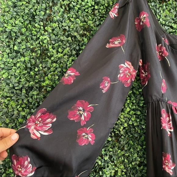 Nicholas Silk Floral Tiered Maxi Dress Black - Picture 8 of 10